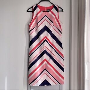 VINCE CAMUTO Chevron Striped Pink and Black Dress